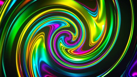 Abstract glowing multicolored swirl background. Concentric optical illusion. Abstract spiral multicolored wave. Whirlpool. Vortex. 3D vector illustration of a rainbow