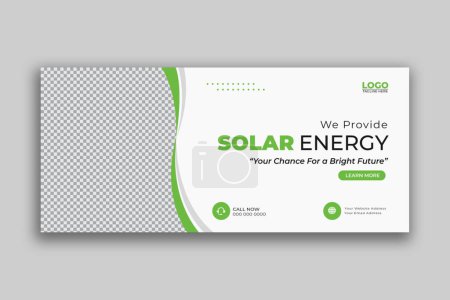 Illustration for Solar energy social media cover Template - Royalty Free Image