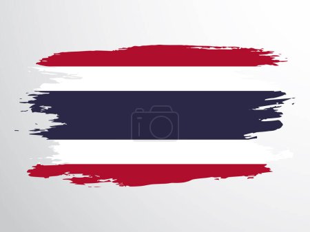 Mit einem Pinsel bemalte Thailand-Flagge. Thailand-Vektorfahne.