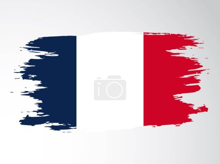 Vektorfahne von Frankreich mit einem Pinsel gezeichnet. Vektorfahne von Frankreich.