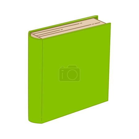 Ilustración de Un libro verde. Un diario. Ilustración vectorial aislada sobre fondo blanco - Imagen libre de derechos