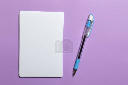 Photo for Stack of white paper with a pen - Royalty Free Image