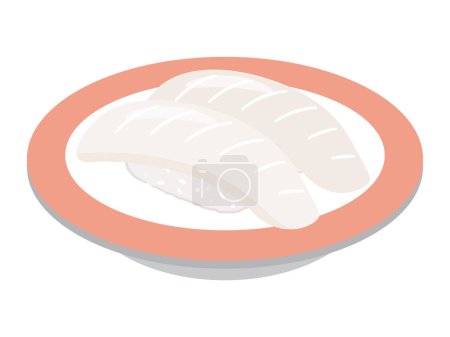 Téléchargez les illustrations : Illustration vectorielle des sushis de calmar - en licence libre de droit