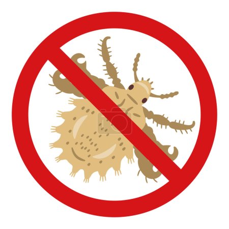Illustration for Illustration of pubic lice prohibition mark - Royalty Free Image