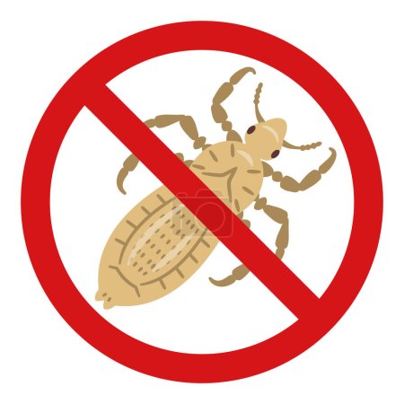 Illustration for Illustration of head lice prohibition mark - Royalty Free Image