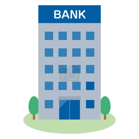 Illustration for Vector illustration of a simple exterior of a bank - Royalty Free Image
