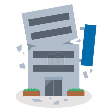 Illustration for Vector illustration of a collapsing building - Royalty Free Image