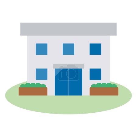 Illustration for Vector illustration of a simple building - Royalty Free Image