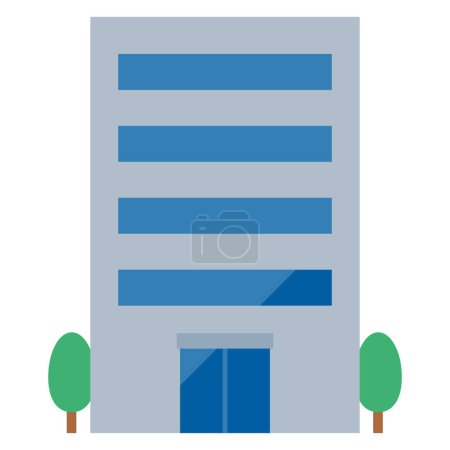 Ilustración de Vector illustration of a simple building - Imagen libre de derechos