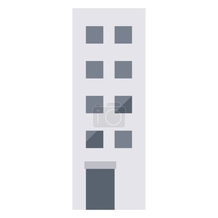 Illustration for Vector illustration of long and narrow building - Royalty Free Image