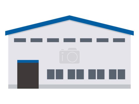 Téléchargez les illustrations : Illustration vectorielle simple d'un entrepôt - en licence libre de droit