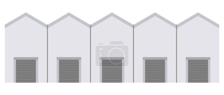 Téléchargez les illustrations : Illustration vectorielle simple d'un entrepôt - en licence libre de droit