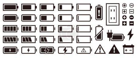 Vector illustration set of battery icons