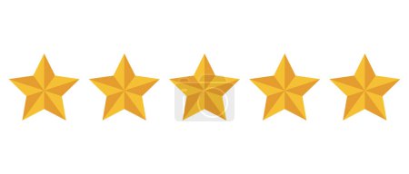 Ilustración de Cinco estrellas botón de calificación para comentarios de experiencia en la aplicación o sitio web, estrellas icono de calificación vector - Imagen libre de derechos