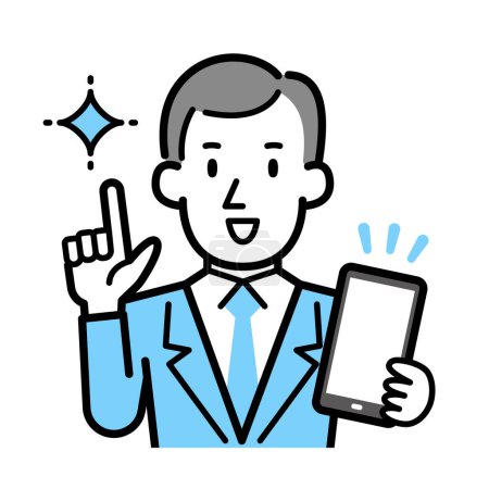 Illustration for Vector illustration of businessman with cell phone - Royalty Free Image