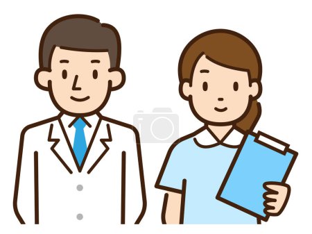Illustration for Vector illustration of doctor and nurse - Royalty Free Image