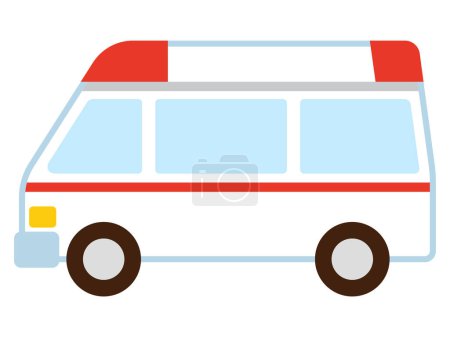 Téléchargez les illustrations : Illustration vectorielle d'une ambulance simple - en licence libre de droit