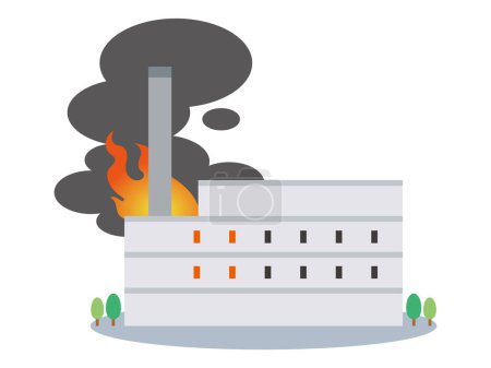 Illustration for Vector illustration of garbage incinerator on fire - Royalty Free Image