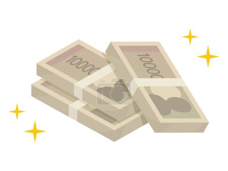 Téléchargez les illustrations : Illustration vectorielle simple d'une liasse d'argent - en licence libre de droit