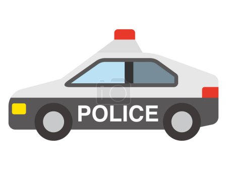 Téléchargez les illustrations : Illustration vectorielle de la voiture de police - en licence libre de droit