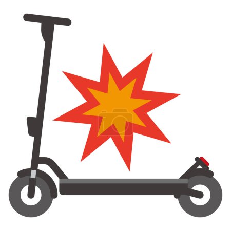 Illustration for Vector illustration of electric scooter and accident - Royalty Free Image