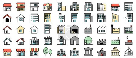 Illustration for Vector illustration set of building icons - Royalty Free Image