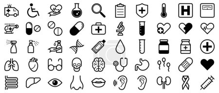 Illustration for Vector illustration set of medical icons - Royalty Free Image