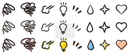 Illustration for Vector illustration of icons representing emotions - Royalty Free Image