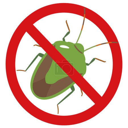 Illustration for Vector illustration of stink bug prohibition mark - Royalty Free Image