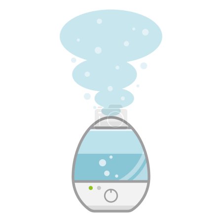 Vector illustration of a humidifier with steam spewing out