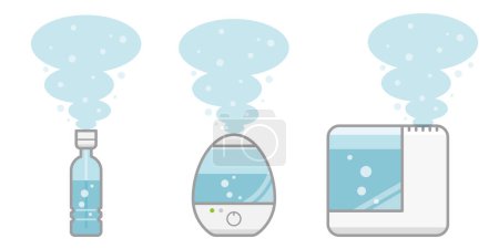 Vector illustration of a humidifier with steam spewing out