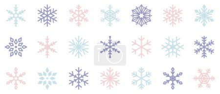 Illustration for Set of vector illustrations of snowflakes - Royalty Free Image