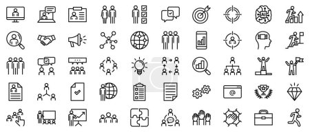 Illustration for Business management vector icon set - Royalty Free Image