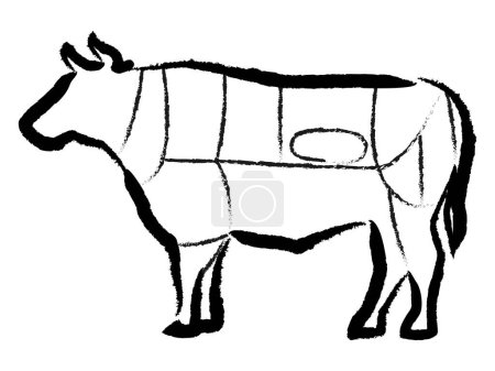 Téléchargez les photos : Illustration vectorielle des parties de vache - en image libre de droit
