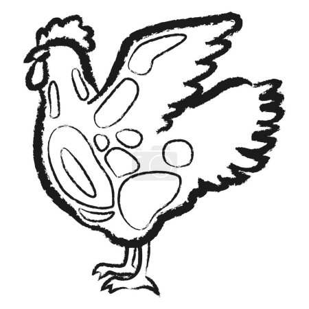 Ilustración de Ilustración vectorial de piezas de pollo - Imagen libre de derechos