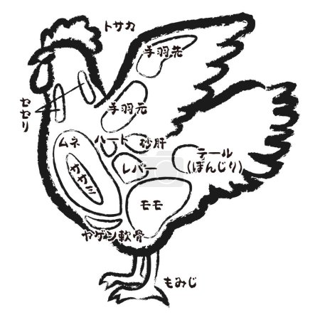 Vektorillustration von Hühnerteilen