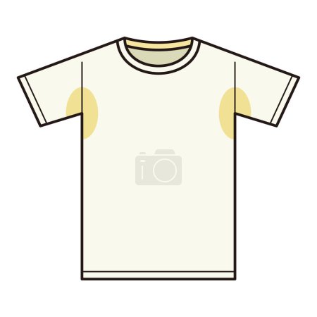 Téléchargez les illustrations : Illustration vectorielle d'un t-shirt sale avec des taches de sueur - en licence libre de droit