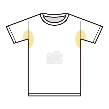 Vector illustration of a t-shirt dirty with sweat stains