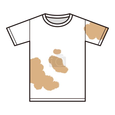 Vector illustration of dirty white t-shirt