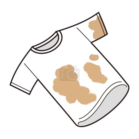 Ilustración de Ilustración vectorial de camiseta blanca sucia - Imagen libre de derechos