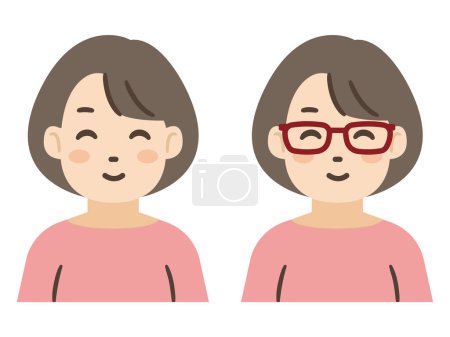 Illustration for Vector illustration of a woman wearing glasses - Royalty Free Image