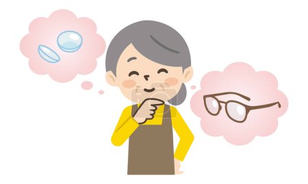 Ilustración de Ilustración vectorial de una mujer mayor con gafas - Imagen libre de derechos