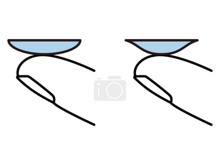 Illustration for Vector illustration of front and back of contact lenses - Royalty Free Image