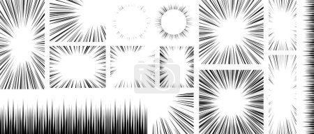 Vector illustration set of concentrated lines