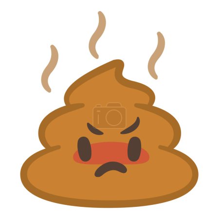 Simple vector illustration of angry poop