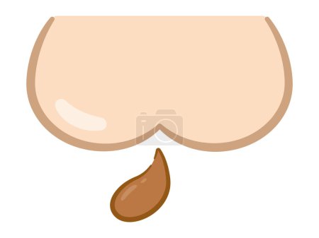 Illustration for Vector illustration of butt and poop - Royalty Free Image