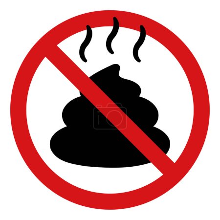 Vector illustration of no poop sign