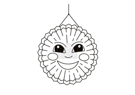 Sun Lantern with smiling face for Saint Martin day or Laternenumzug,traditional german and european light festival for children.Vector illustration on white background.