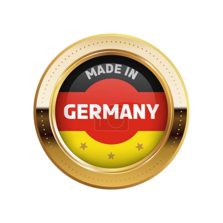 Foto de Etiqueta engomada simple del oro del vector hecha en Alemania - Imagen libre de derechos