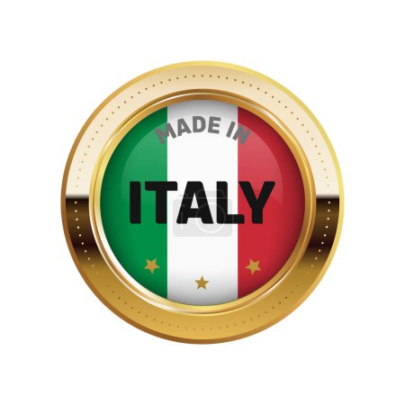 Foto de Etiqueta engomada simple del oro del vector hecha en Italia - Imagen libre de derechos
